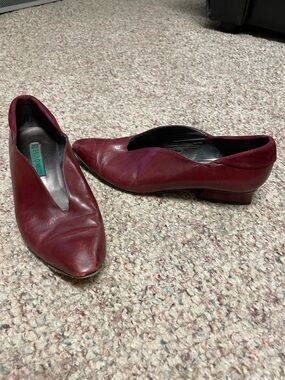 Vintage 90s Bruno Melli leather block heel shoes